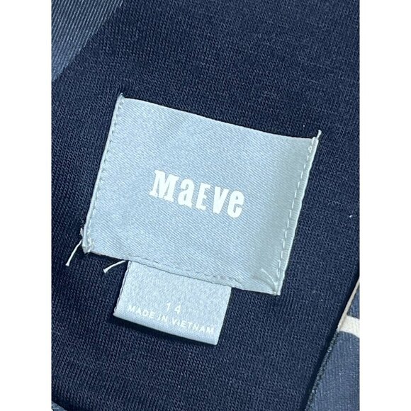 Anthropologie Maeve Women’s Amory Black Ivory Floral Fit & Flare Dress 14 Scuba - Picture 4 of 8